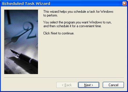 Scheduled Task Wizard - Start