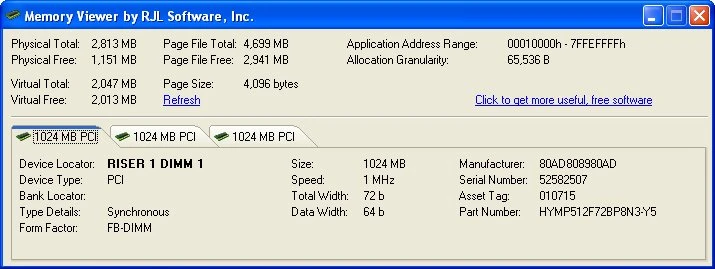 ViewMem showing PCI memory on a 32-bit machine